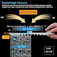 Vista 6 de NearMoon - Cabezal de regadera grande de acero inoxidable cuadrado de lujo en cascada, para instalar en el techo o la pared