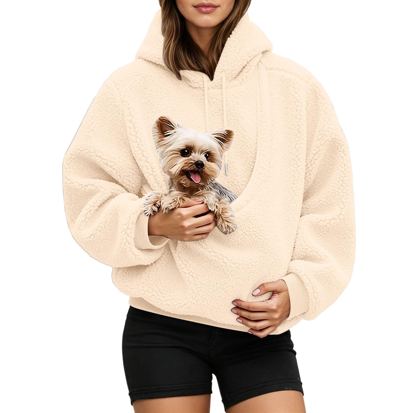Pet Pouch Hoodie Oversized Pullover for Cats and Small Dogs