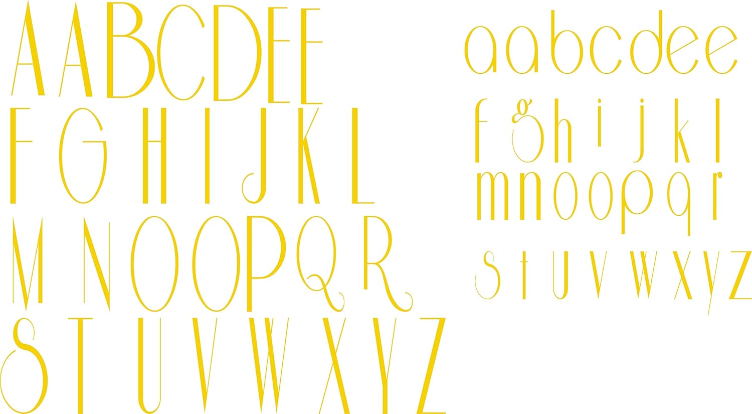 SEC Apparel Iron-On 3 Inches, 2 Inches Riesling Letters (Yellow, Upper and Lower Case)