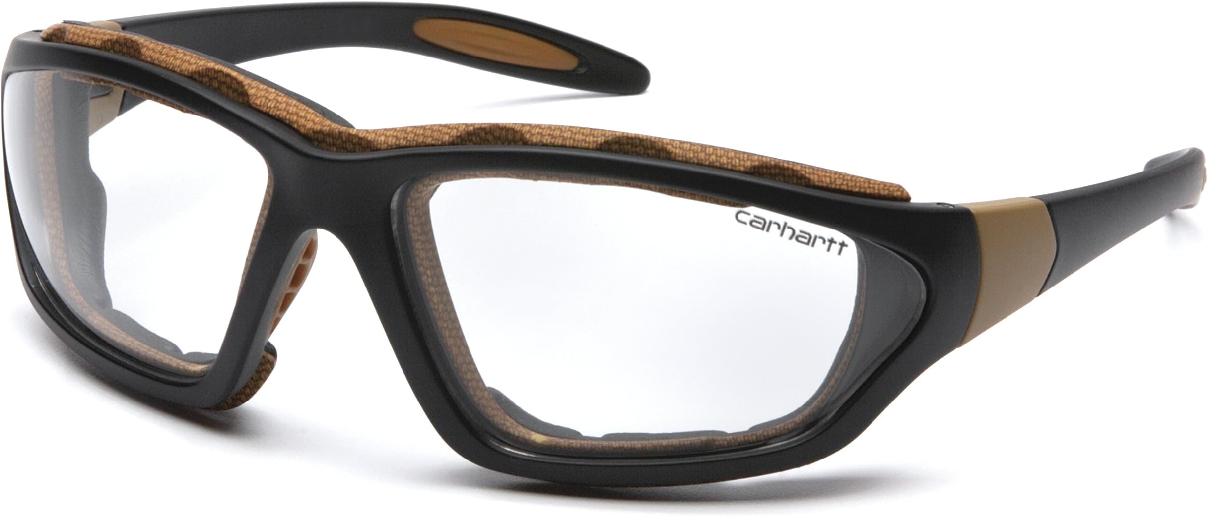 Carhartt Carthage Safety Eyewear with Vented Foam Carriage, Clear Anti-fog Lens