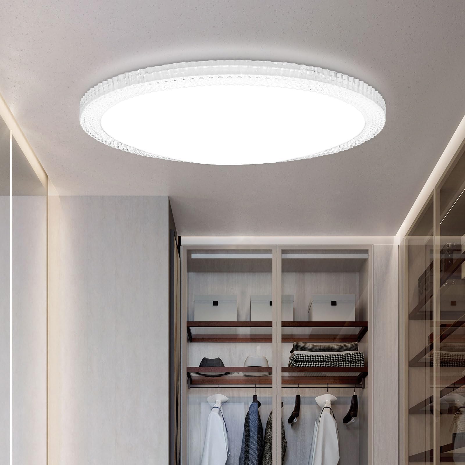 Taoellen LED Lights for Bedroom - 30W Ceiling Lights for Bathroom 6000K 2400LM 150W Waterproof, Round Modern Ceiling Lights for Living Room, Kitchen, Hallway, Balcony, Office [Energy Class E]
