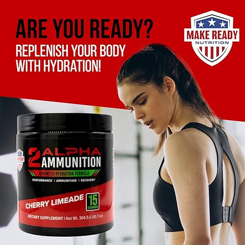 Miniatura 4 de 2ALPHA Ammunition Cherry Limeade - 10.74 oz  Polvo de hidratación, polvo de bebida energética y suplemento de apoyo inmunológico para deportes de