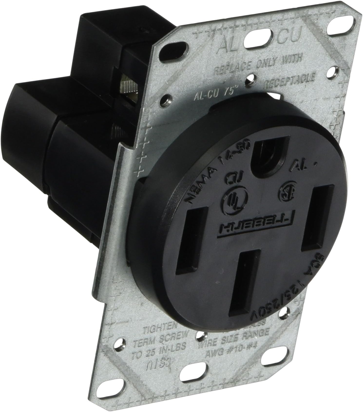 Bryant Electric RR450F Outlet, Range Receptacle, Black