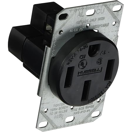 HUBBELL WIRING GIDDS-606219 RR450F, Outlet, Range Receptacle, Black