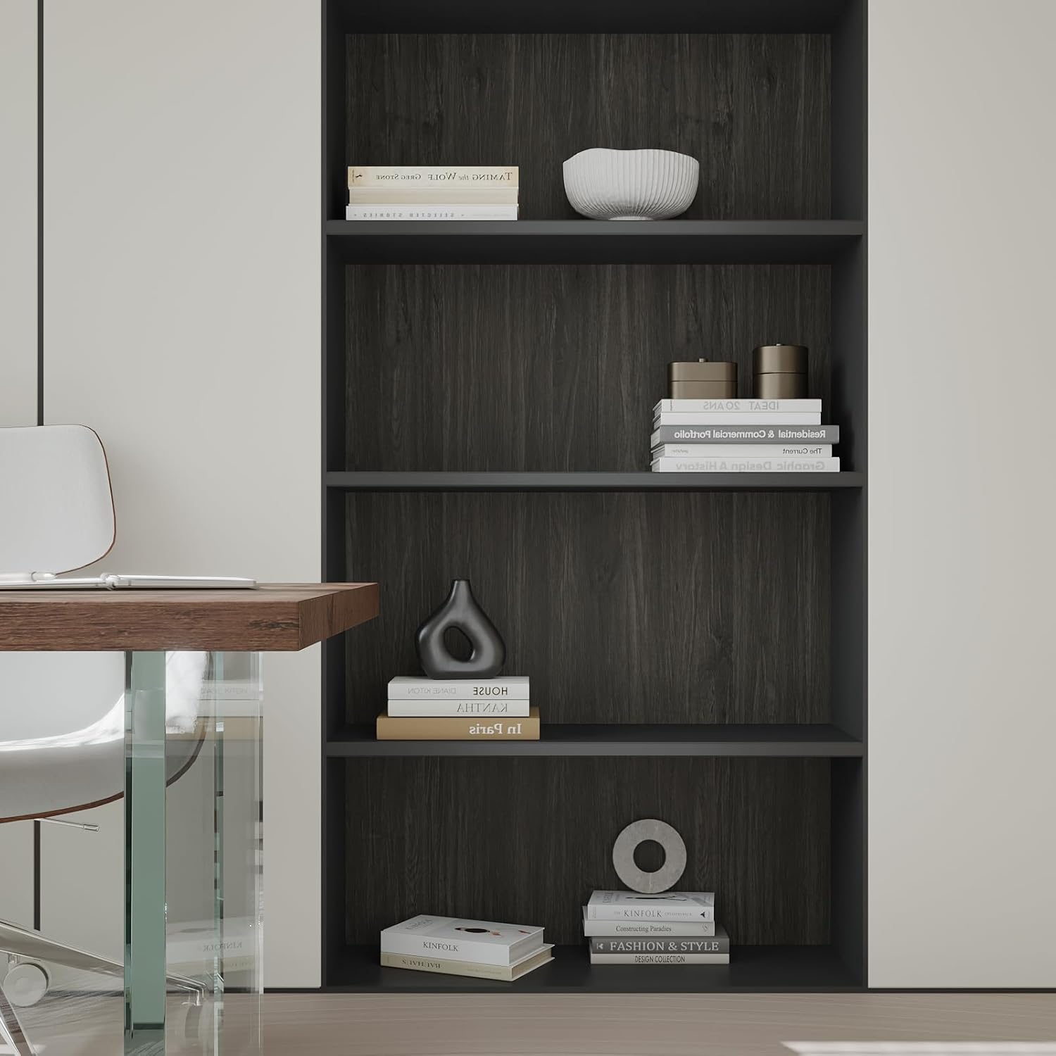 VaryPaper 15.7"x78.7" Dark Grey Brown Wood Grain Contact Paper Peel and Stick Wood Wallpaper for Bedroom Removable Waterproof Self Adhesive Wood Vinyl Wrap for Cabinets Countertops Desk Furniture