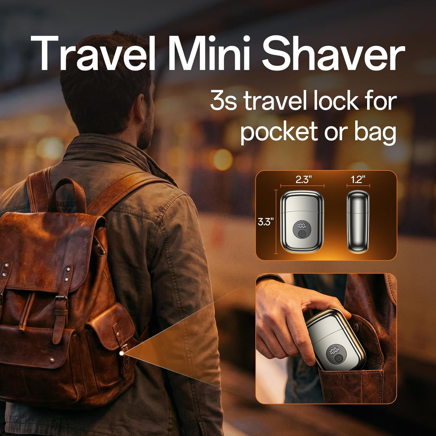 Electric Razor for Men, Foil Shavers Beard Trimmer for Men, Mini Face Shaver for Men, Cordless Travel Body Hair Shaver for Facial, Neck