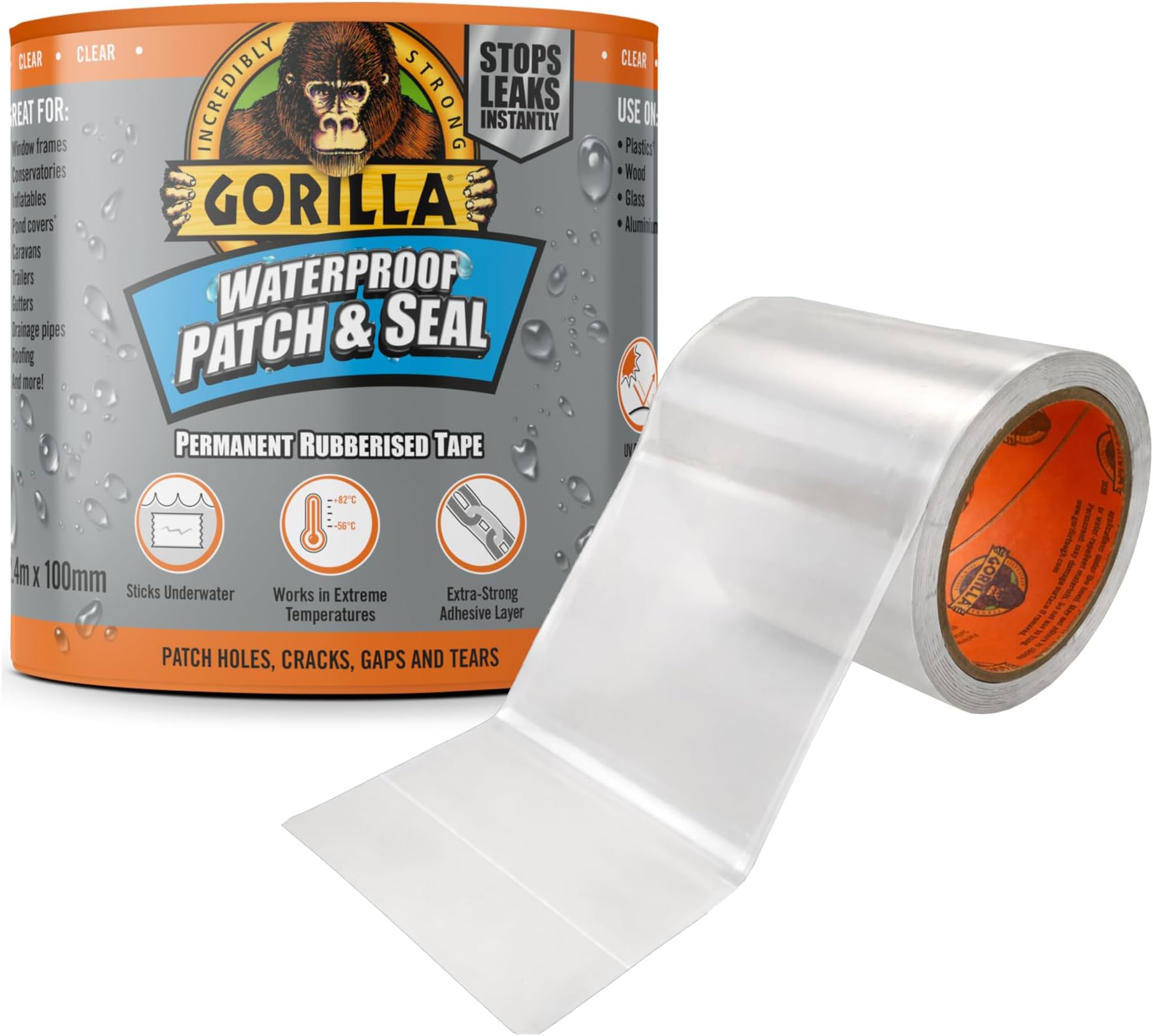 107660 Waterproof Patch & Seal Tape Clear 2.4m
