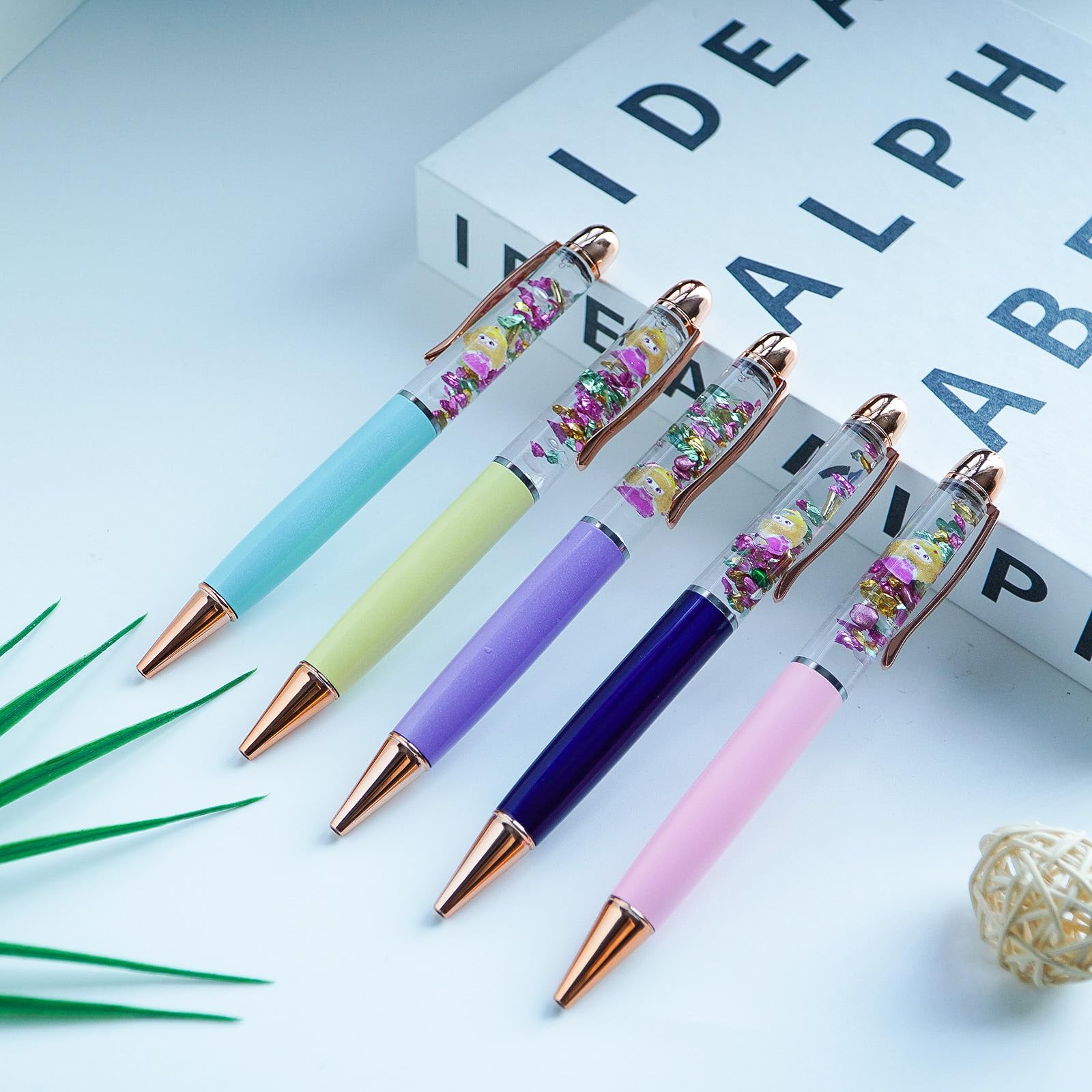 Sikyby Princess Cute 3D Floater Liquid Writing Journaling Office Pen Unique Gifts Set of 5 Pens, 1 count (Pack of 5) - Image 2