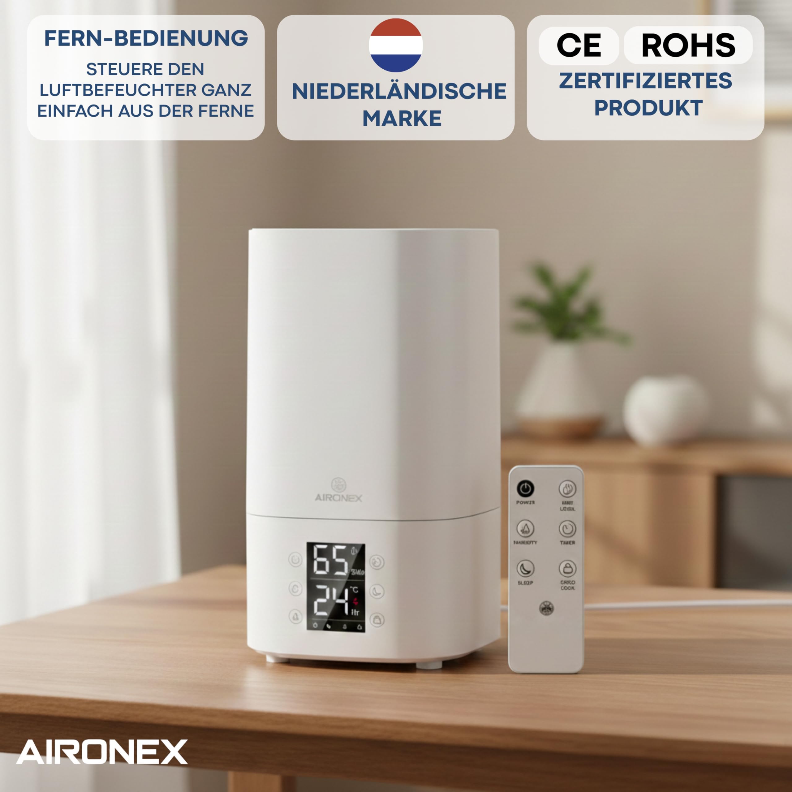 Humidificador de 3,8 litros - Topfill - Aroma - Humidifier - Adecuado para sala de estar, oficina, habitación de bebé, dormitorio