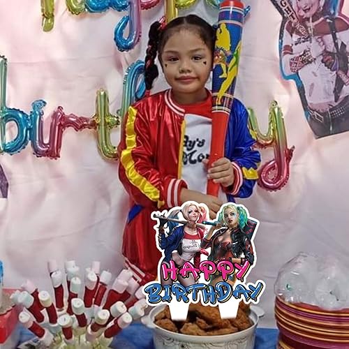 Miniatura 5 de Paquete de 37 decoraciones para pasteles de Quinn of Harley, suministros de fiesta de Quinn of Harley con 36 adornos para cupcakes, 1 adorno grande