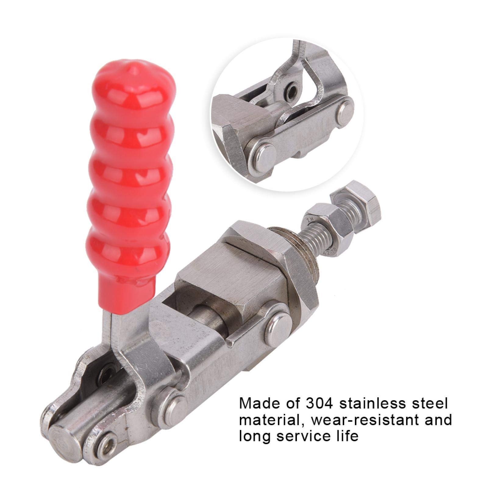 Clamps for Woodworking Set, 304 Stainless Steel 180 Degree Push Pull Toggle Toggle Clamp 136kg GH-36204SS Hand Tool Lightweight Quick Release Tool Push Rod