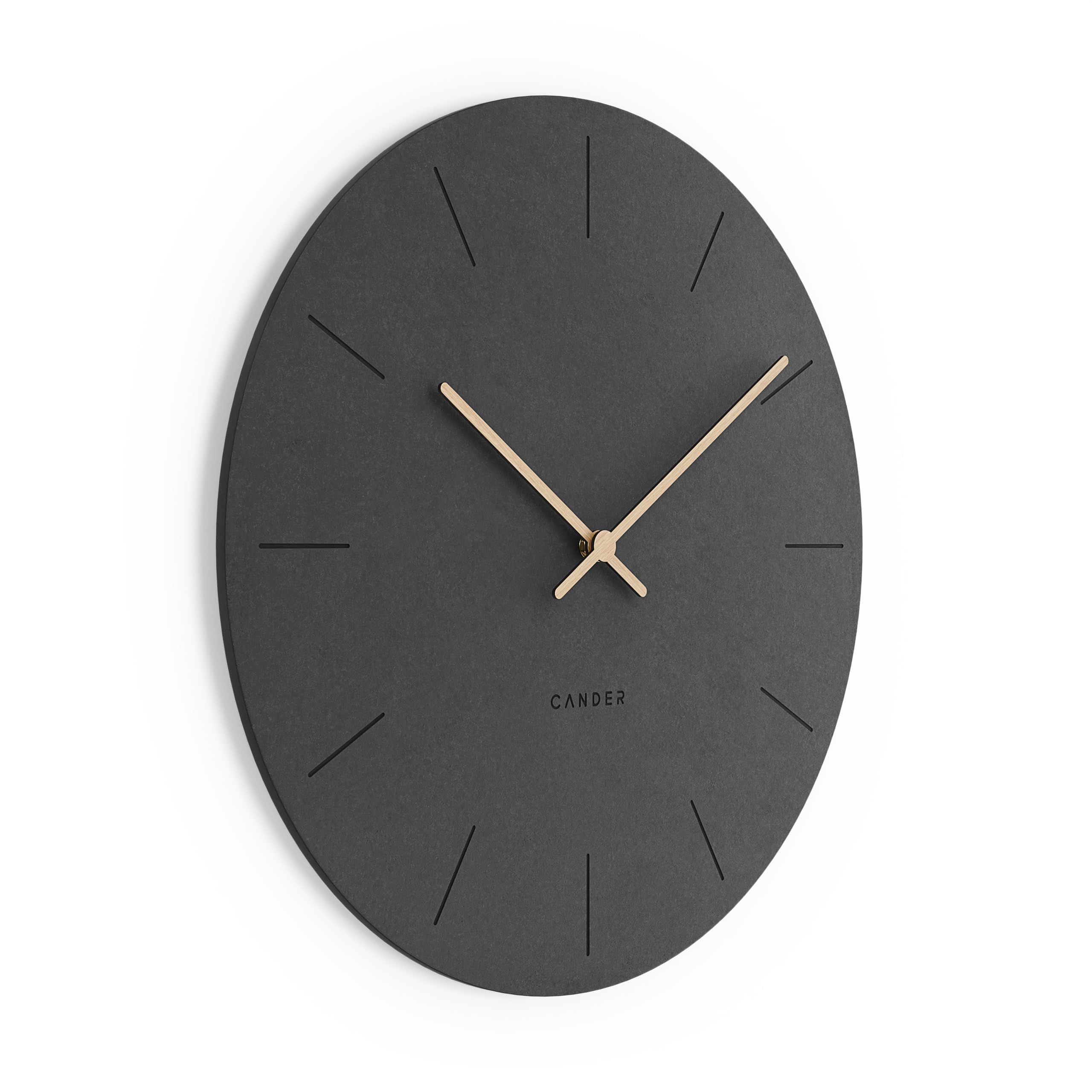 Cander Berlin MNU 2650 S XXL Wanduhr lautlos 50 cm ohne Tickgeräusche analog Wohnzimmer modern Vintage hellgrau Holzzeiger groß riesig
