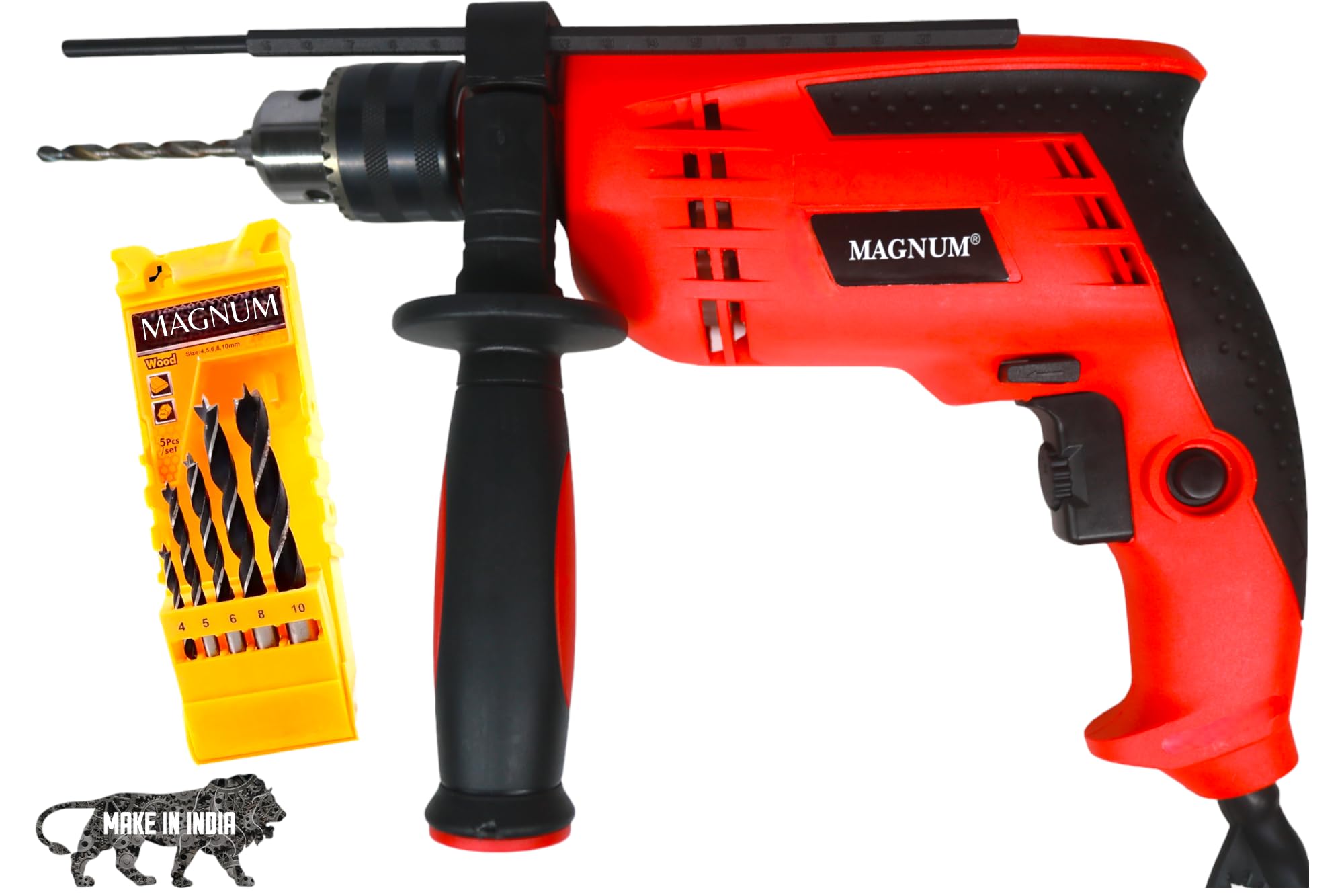 MAGNUM MID-13RE Forward/Reverse 13mm with 5 Bits Pistol Grip Impact hammer Drill (13 mm Chuck Size) 650 W, Copper Armature stator, 3000 RPM, Variable Speed Control(MG-MID-13RE -5 BITS) (B0D5BDXFQT) Amazon Price History, Amazon Price Tracker