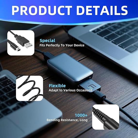 3DS Charger, Supports 3DS/3DS XL/2DS/2DS XL/DSi/DSi XL/3DSLL/DSiLL/2DS USB Charging Cable 3.9 ft 1.2 m Black Fast Charging Compact Design Durable Replacement