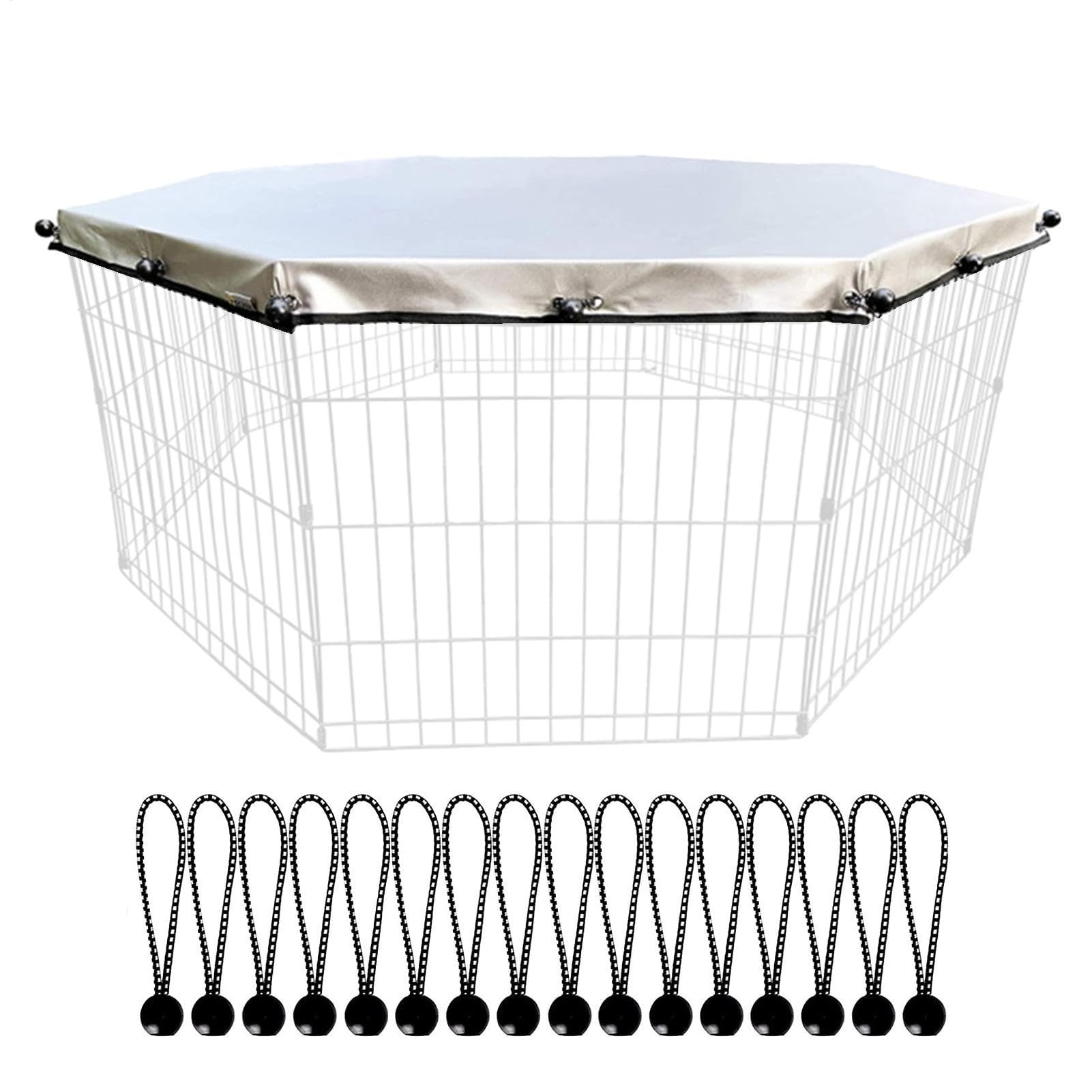 Couverture de parc pour chien - couverture de parc pour chiot Sun Rain proof Cover | La couverture de parc s'adapte à un enclos pour chien à 8 panneaux pour l'extérieur et l'intérieur, une protection