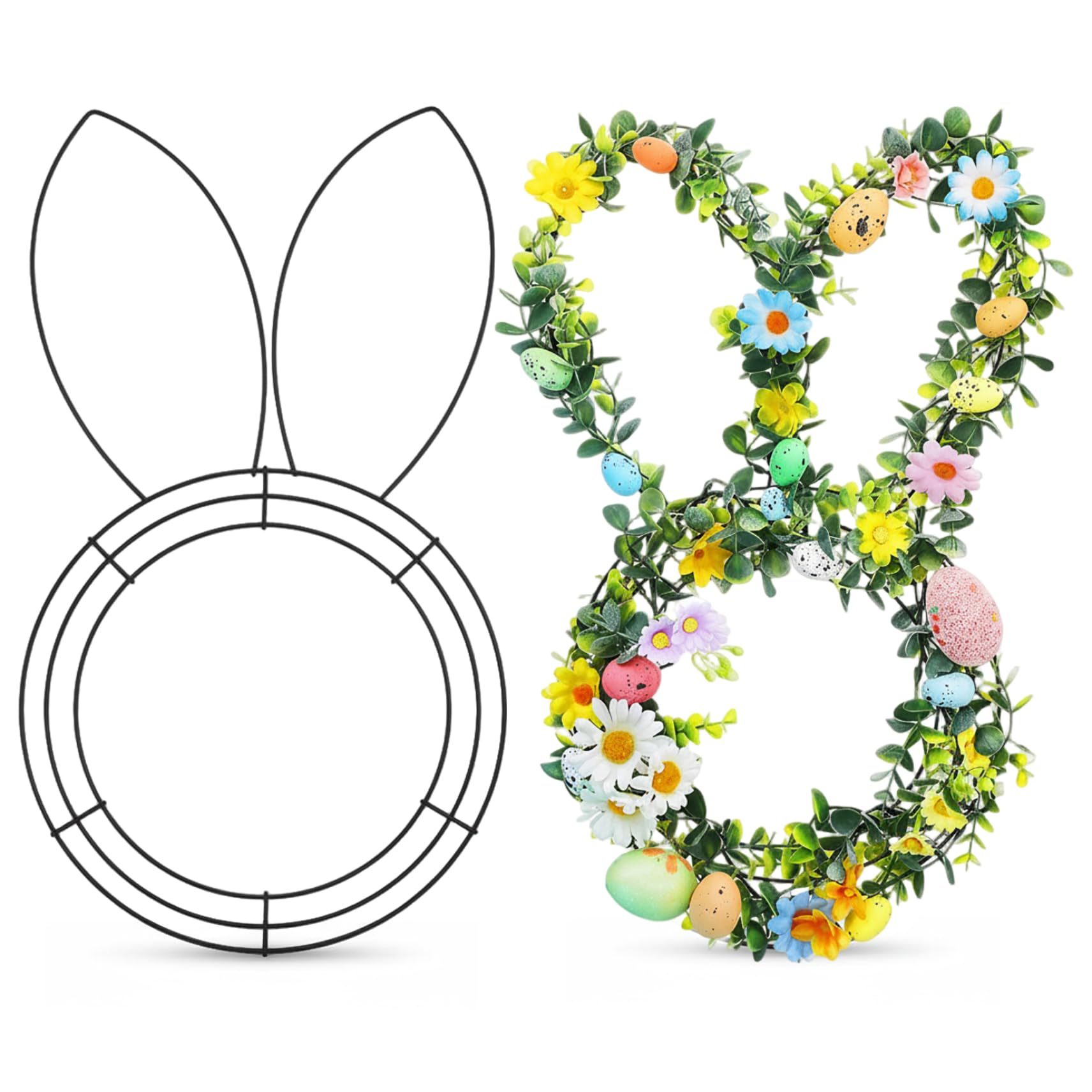 Cadre en fil métallique lapin pour décorations Pâques DIY à la maison