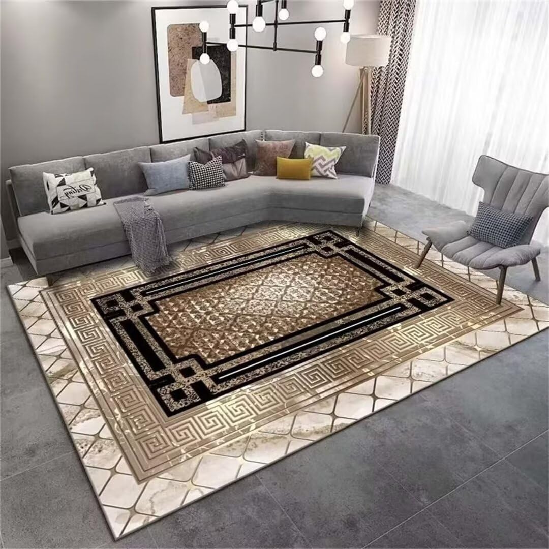 Tapis de salon antidérapant gris 160x230cm fini les glissades au sol