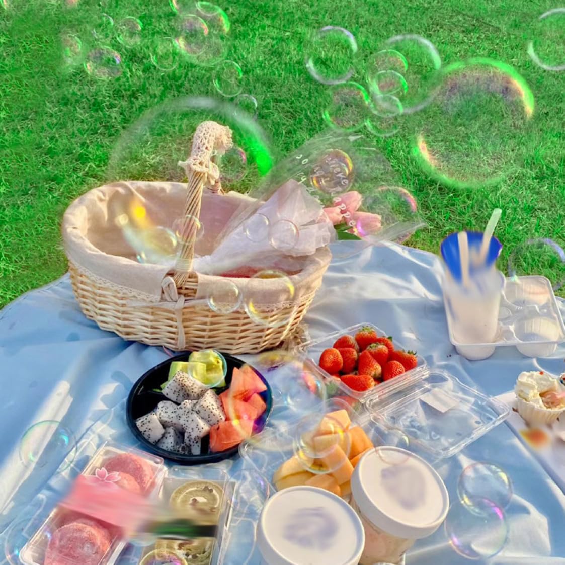 Amazon.co.jp: NJNEW 和風 籐バスケット ピクニックバスケット 収納