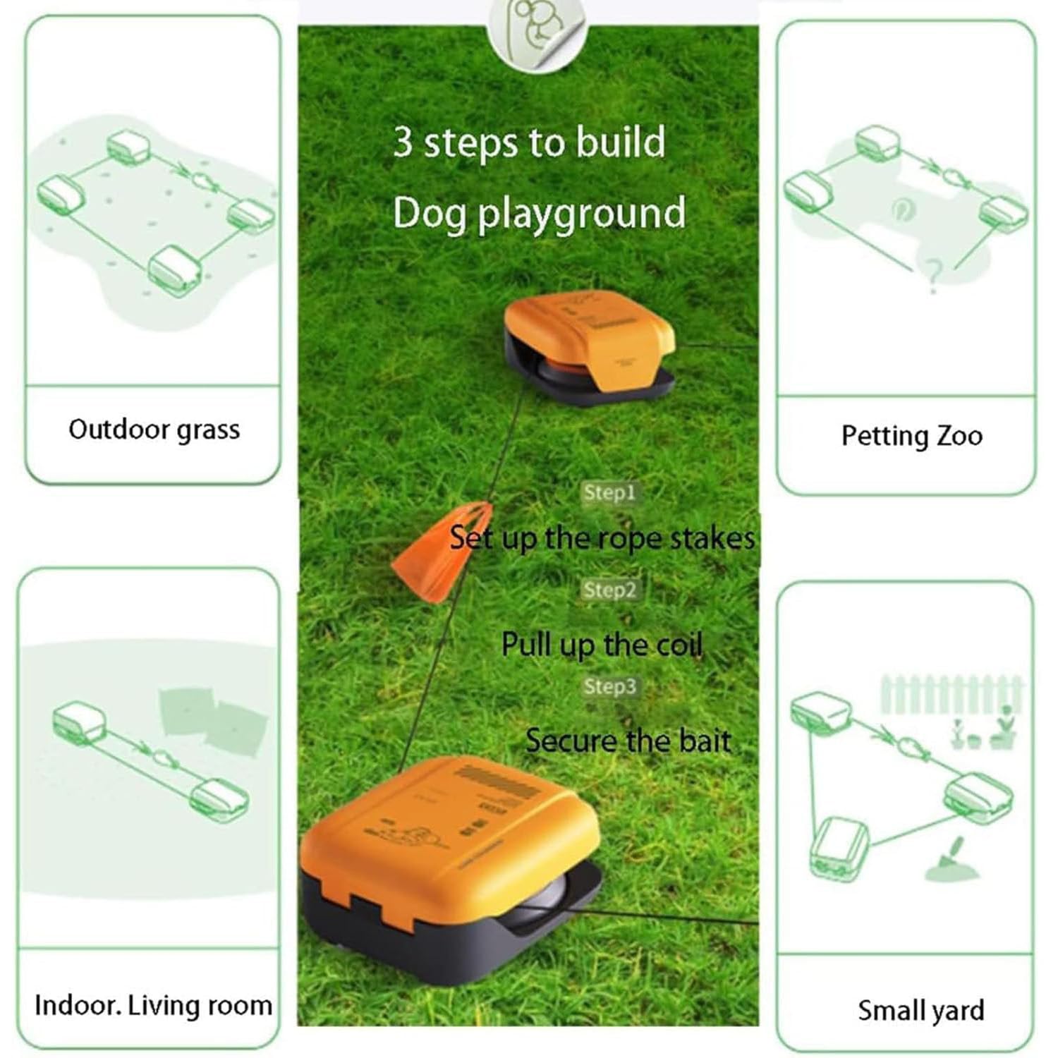 Juguetes de persecución para mascotas, juguetes interactivos para perros, equipo de entrenamiento de agilidad, agilidad de entrenamiento para perros/cachorros, tiempo de ejecución de 30 minutos