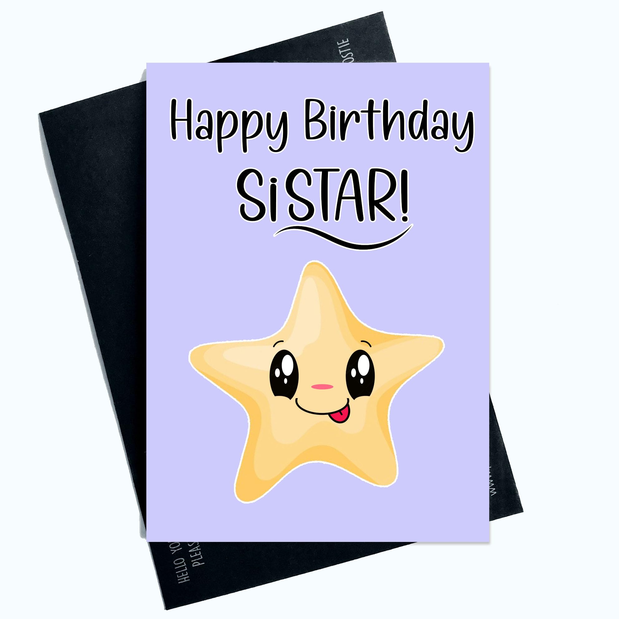 Peachy Antics - Happy Birthday To My Sistar For Sister On Her Birthday Birthday Card For Her Family Member Purple SP175