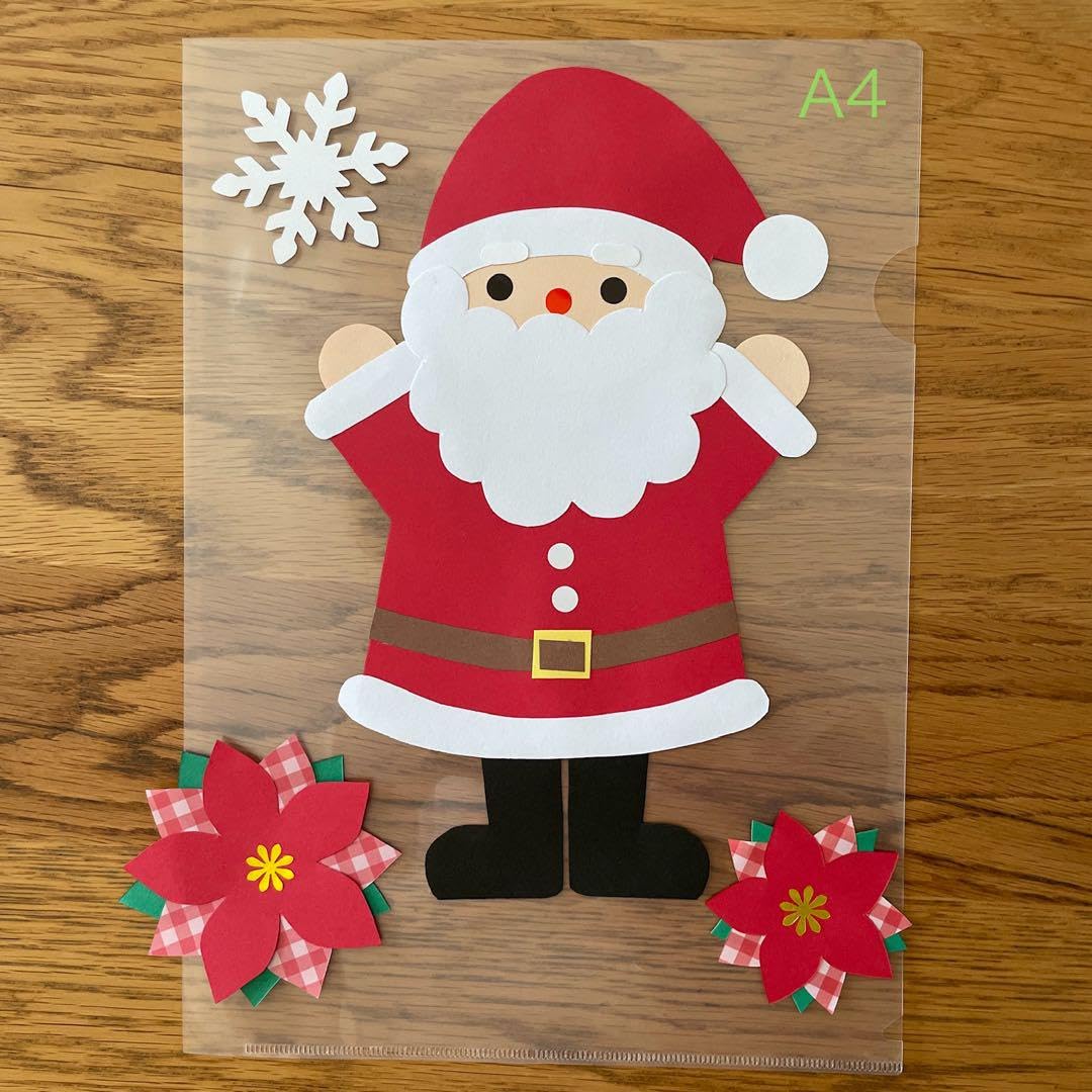 【冬の壁面飾り　サンタクロースのリース　13セット】 冬の壁面飾り サンタクロースのリース 13セット】 冬の壁面飾り