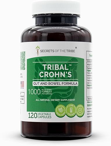 Secrets of the Tribe - Fórmula tribal de Crohn, intestino e intestinal, mezcla de suplementos herbales (120 cápsulas)