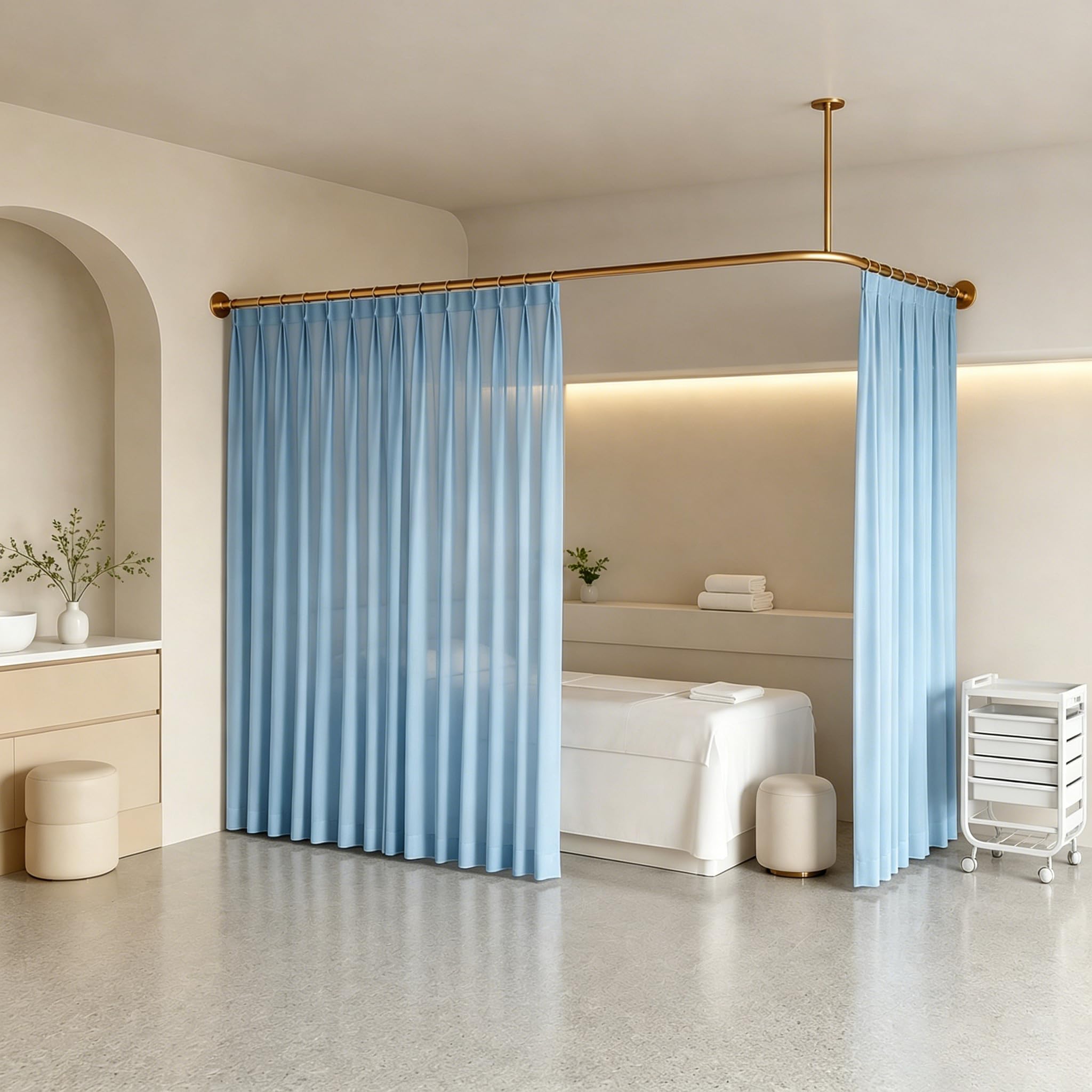 Separadores de ambientes para dormitorio y probador con cortina de 2m