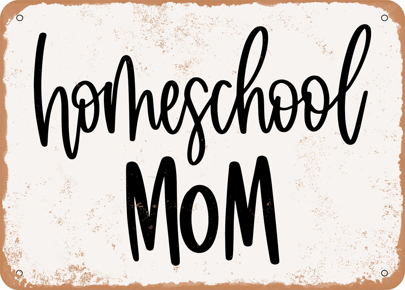 Miaomansenstore Metal Sign - Homeschool Mom - Vintage Look Sign Home Decor