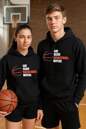 Tstars Eat Sleep Basketball Hoodie Men Player Coach Fan Game Day Pullover