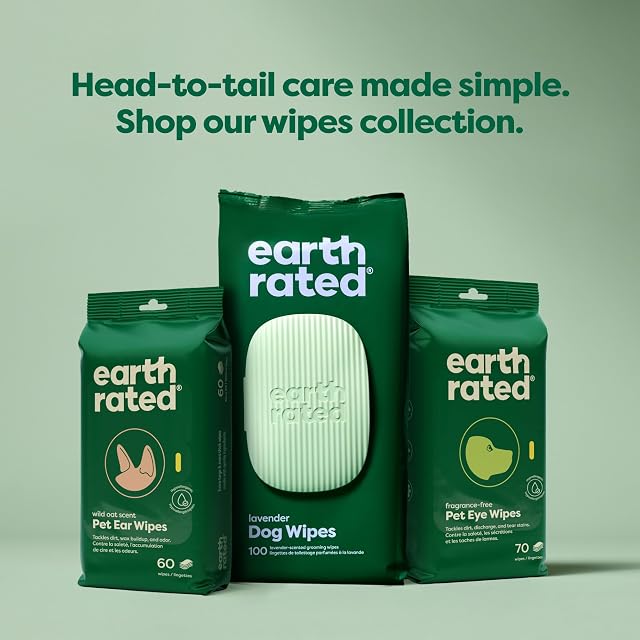 Foto 8 de 8 de Earth Rated Toallitas hipoalergénicas para Perros, para Limpiar y Eliminar olores de Patas, Cuerpo y Trasero