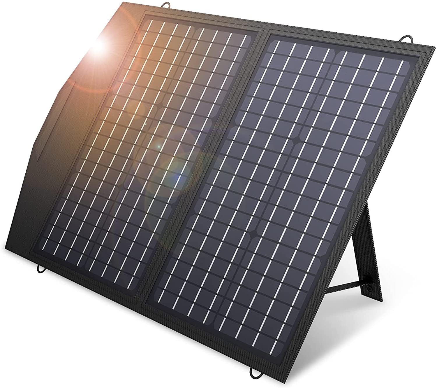 ALLPOWERS 60W Portable Solar Panel (5V USB + 18V DC Output + Parallel Port), Foldable Monocrystalline Solar Cell Solar Charger for Smart Phone, Laptop, Camping, Power Station, Solar Generator