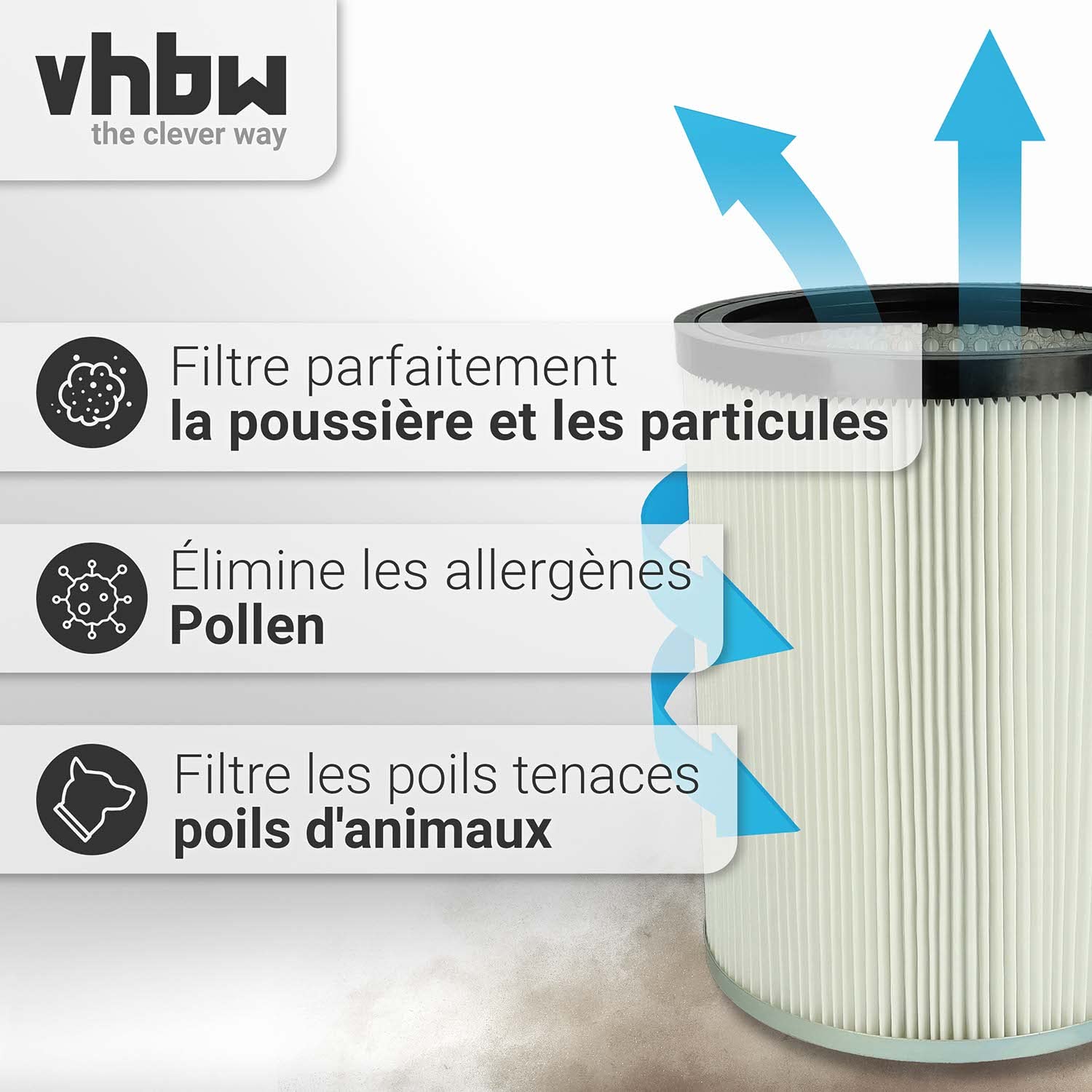 vhbw 3x filtre plissé compatible avec Kärcher NT 70/3 Tc *EU