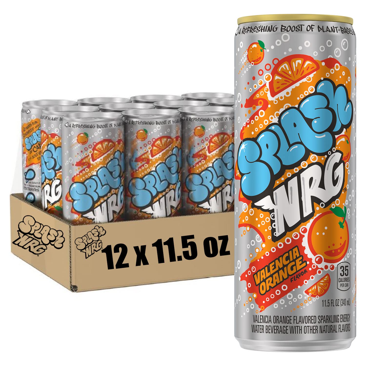 Splash Sparkling NRG 11.5oz 12pk Valencia Orange
