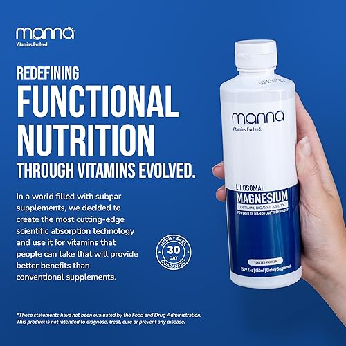 Miniatura 7 de Manna Vitamins Evolved - Magnesio liposomal, líquido de glicinato de magnesio de alta absorción para mujeres y hombres Suplemento mineral