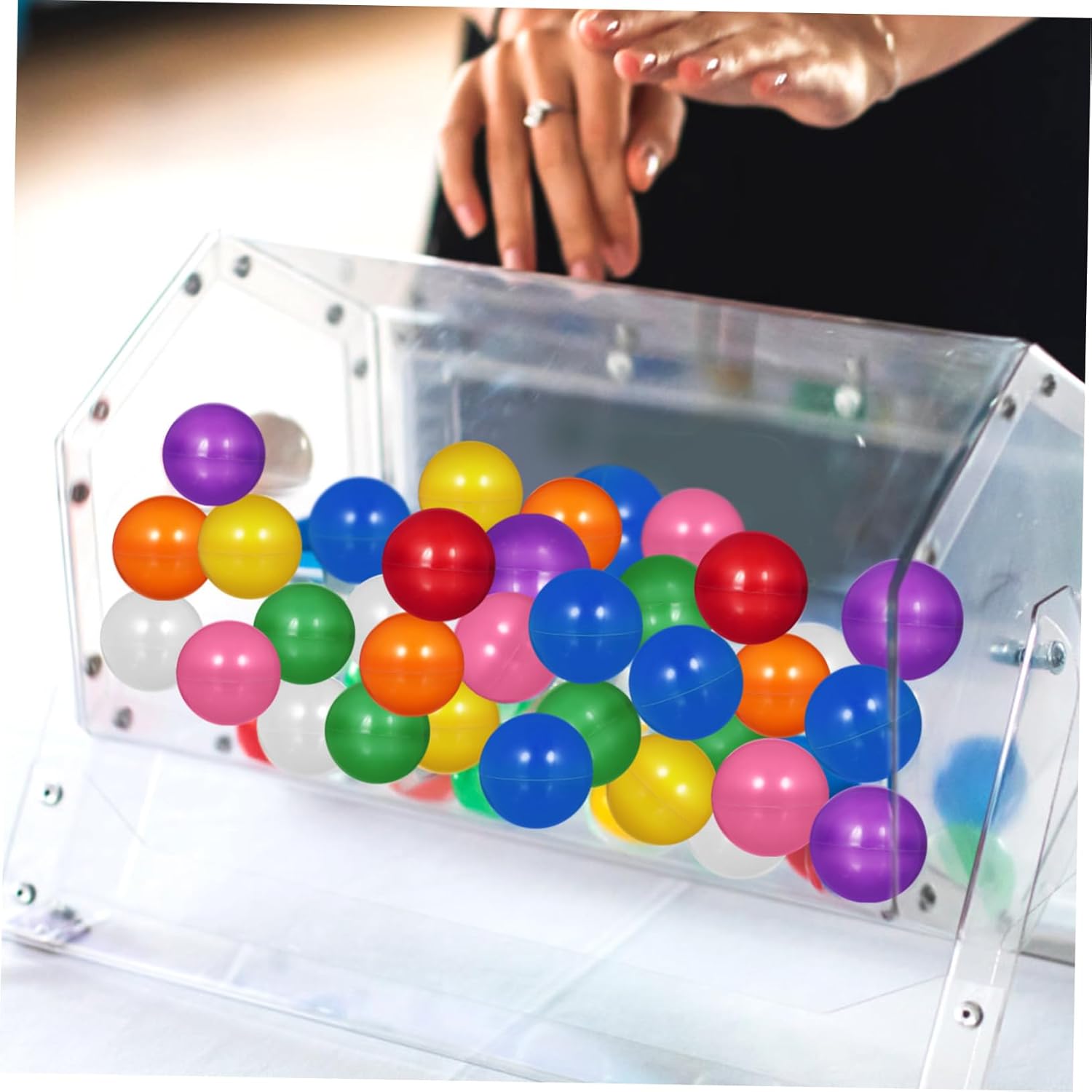 DECHOUS Ball Toss for Party Multiple Numbered Transparent Tombola Round Raffle Small Draw Game