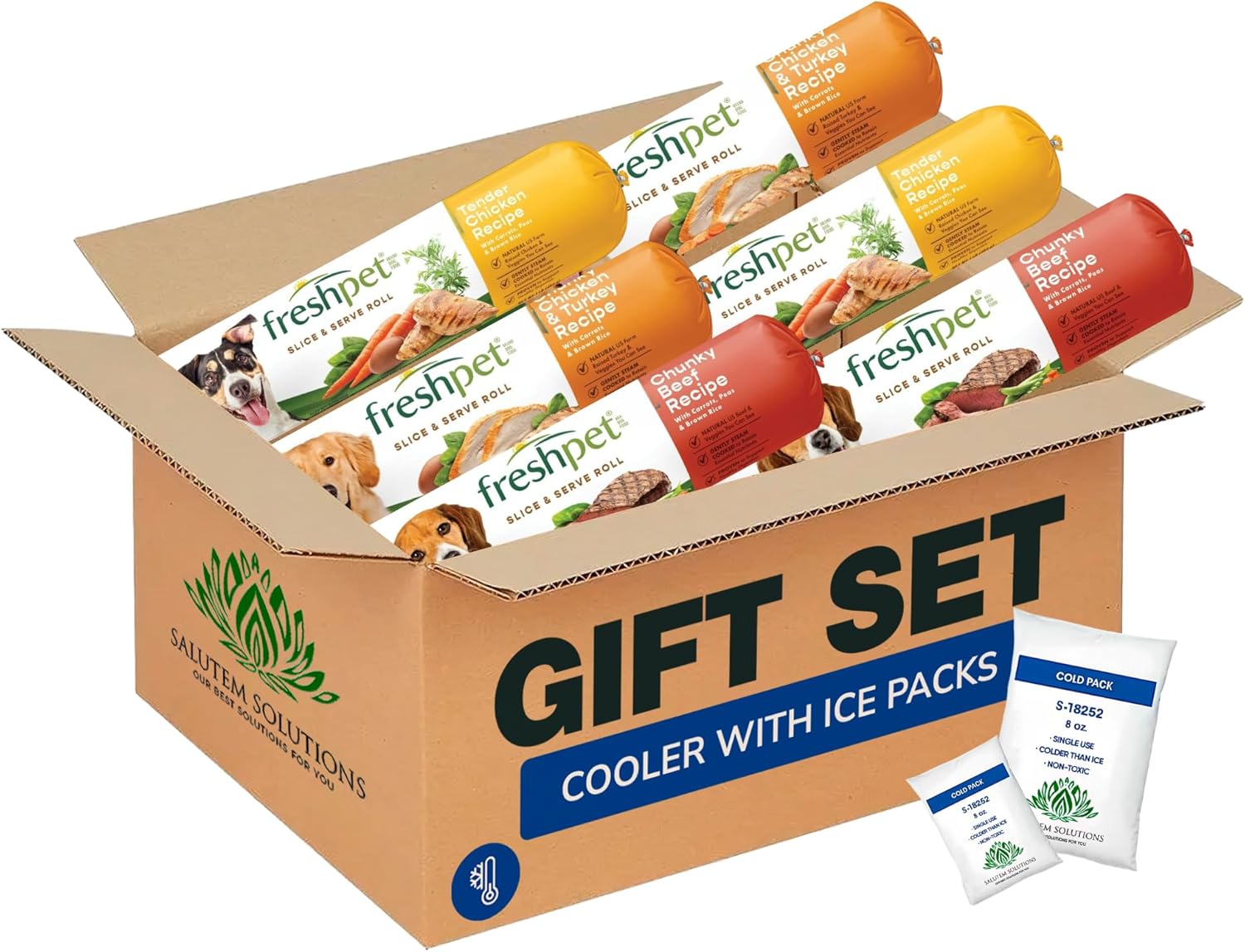 – Natural Dog Food Chicken Roll, Healthy Chicken Recipe with Carrots and Brown Rice, 24 oz, Gift Set – Pack of 6