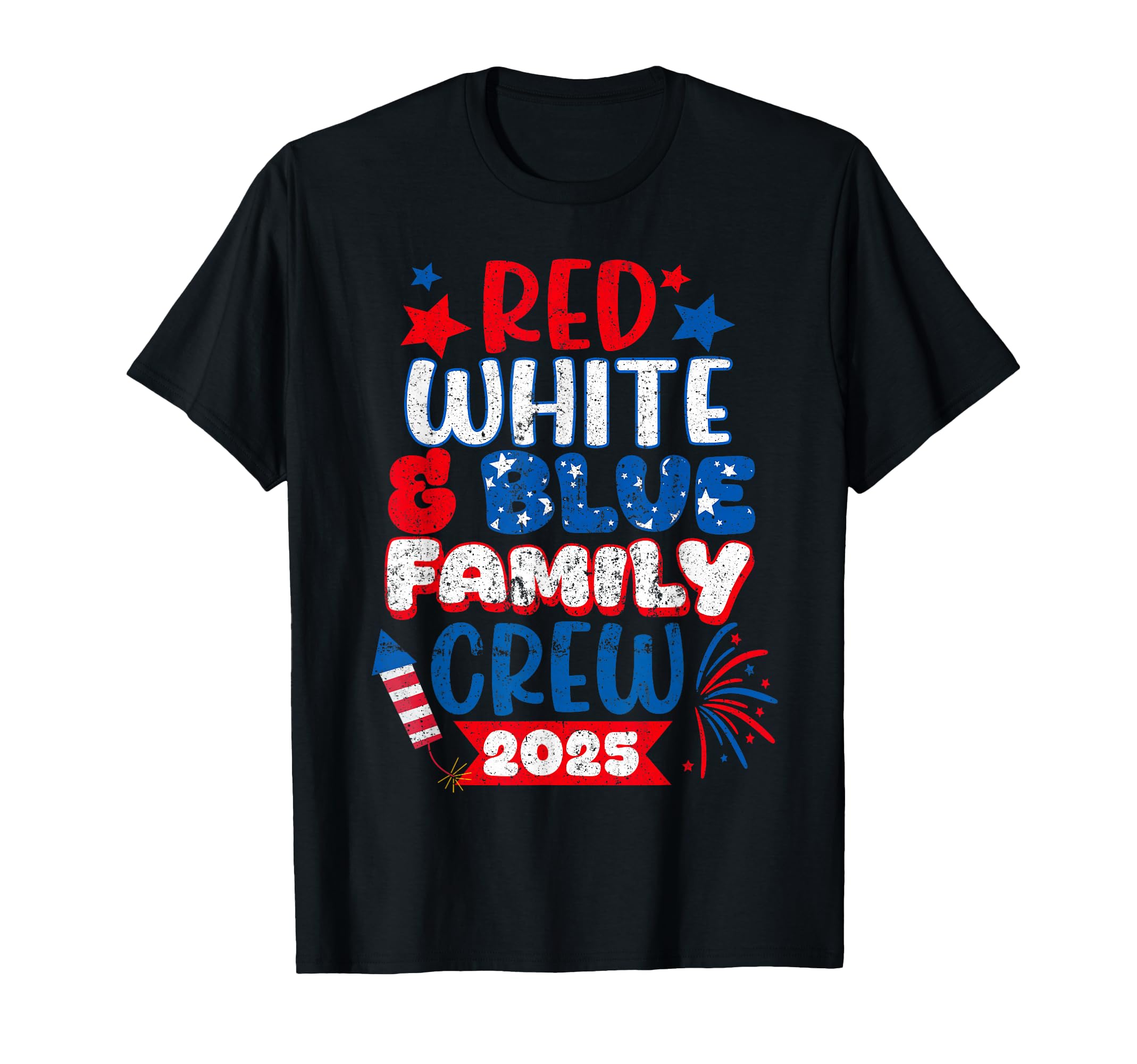 Red White And Blue Family Crew 2025 4th Of July T-Shirt