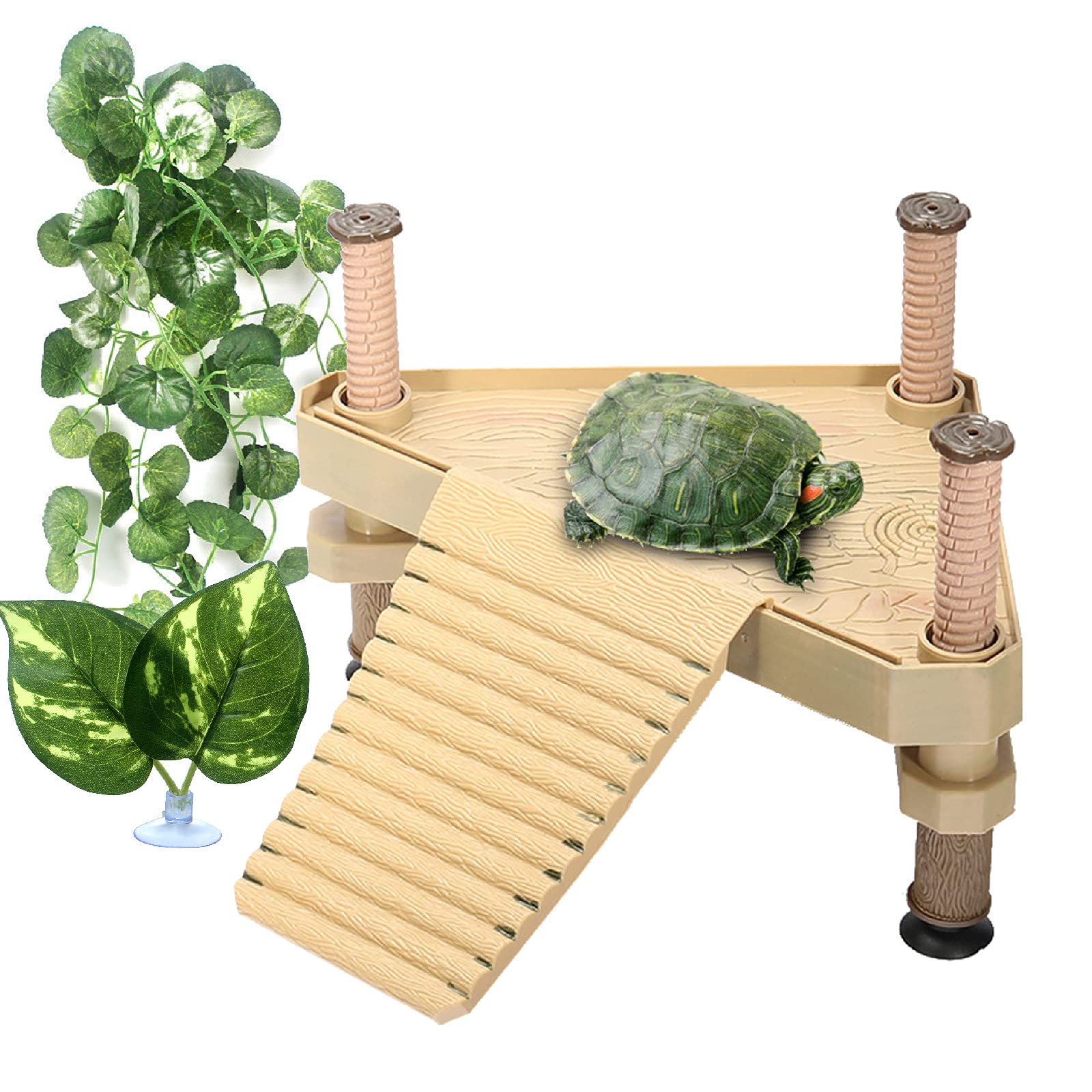 RoseFlower Turtles Basking Platform Floating Turtle Reptile Climbing Pier and Basking Platform Aquarium Tortoise Salamander Pier Fish Tank Accessories for Turtles, Frogs, Newts and Salamanders -S