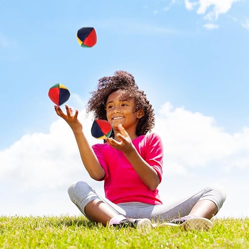 Miniatura 6 de Lawei Paquete de 36 pelotas de malabarismo para principiantes, kit de bolas de malabarismo suaves y duraderas de 2 pulgadas, mini bola colorida de