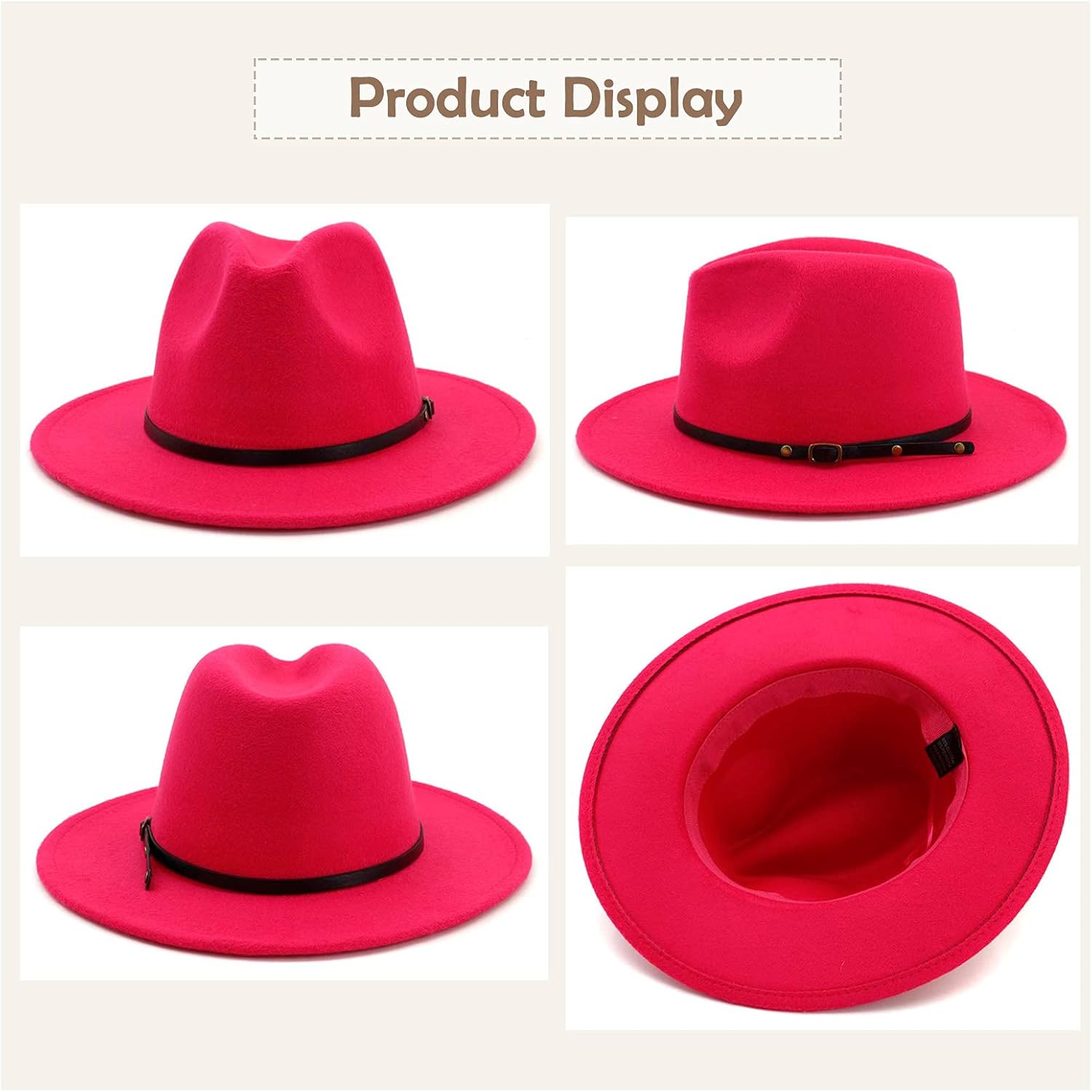 Lisianthus Women Belt Buckle Fedora Hat - Image 4