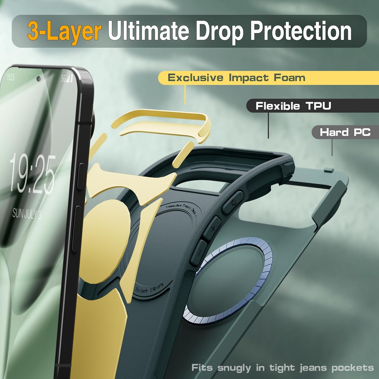 Maledan Magnetic for Google Pixel 10 Pro Case & Pixel 10 Case Compatible with MagSafe/Pixelsnap - Dual Layer Ultra Rugged Shockproof Protection, Heavy Duty Bumper Phone Cover, Green