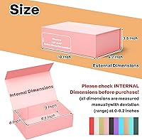 Vista 2 de Caja de regalo rosa, 9.5x6x3'' Caja de regalo para regalos con tapas, cierre magnético, rectangular, plegable, para caja de propuesta de dama