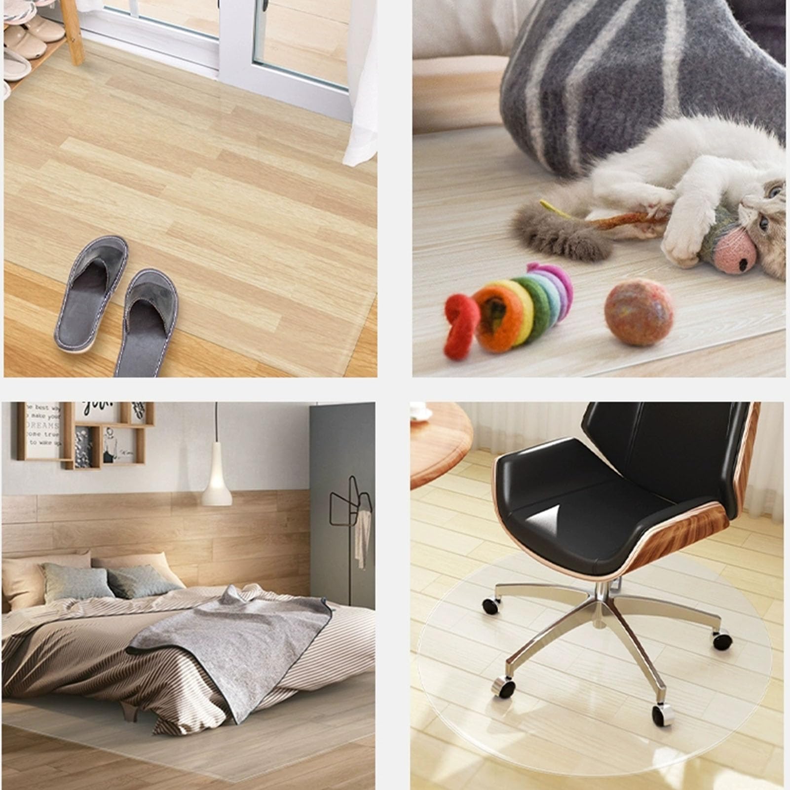 Bürostuhl Unterlage Transparent - Wasserdichte Bodenschutzmatte Für Hartböden 60-100cm