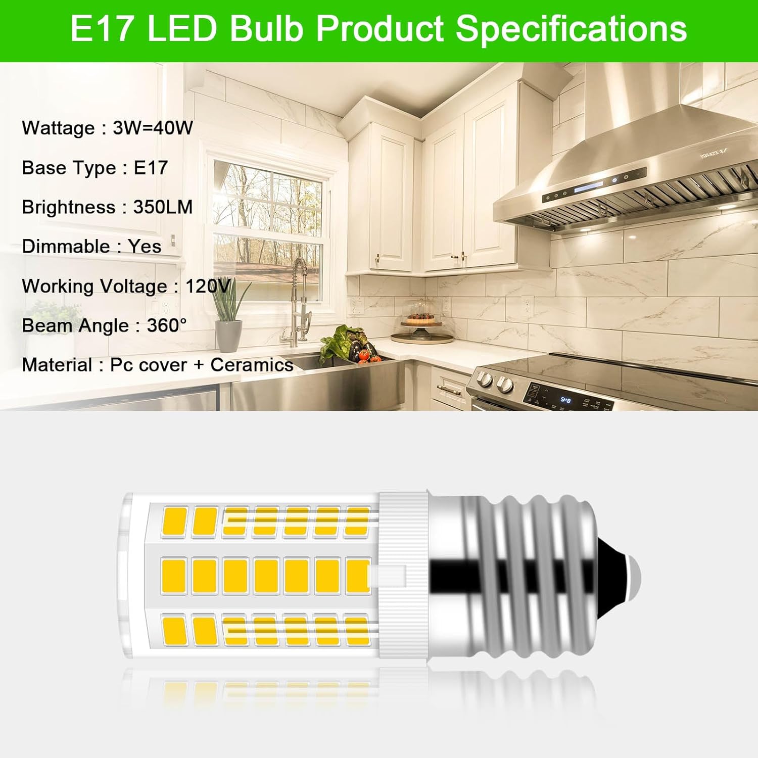 KEI D28x KEL 2816x Refrigerator Bulb 3W E17 LED Fridge Light Bulb Kei 125v 40W Appliance Bulbs, 5304522314 5304517886 Natural White 4000K 100V-265V Fridge Lamp, 2-Pack