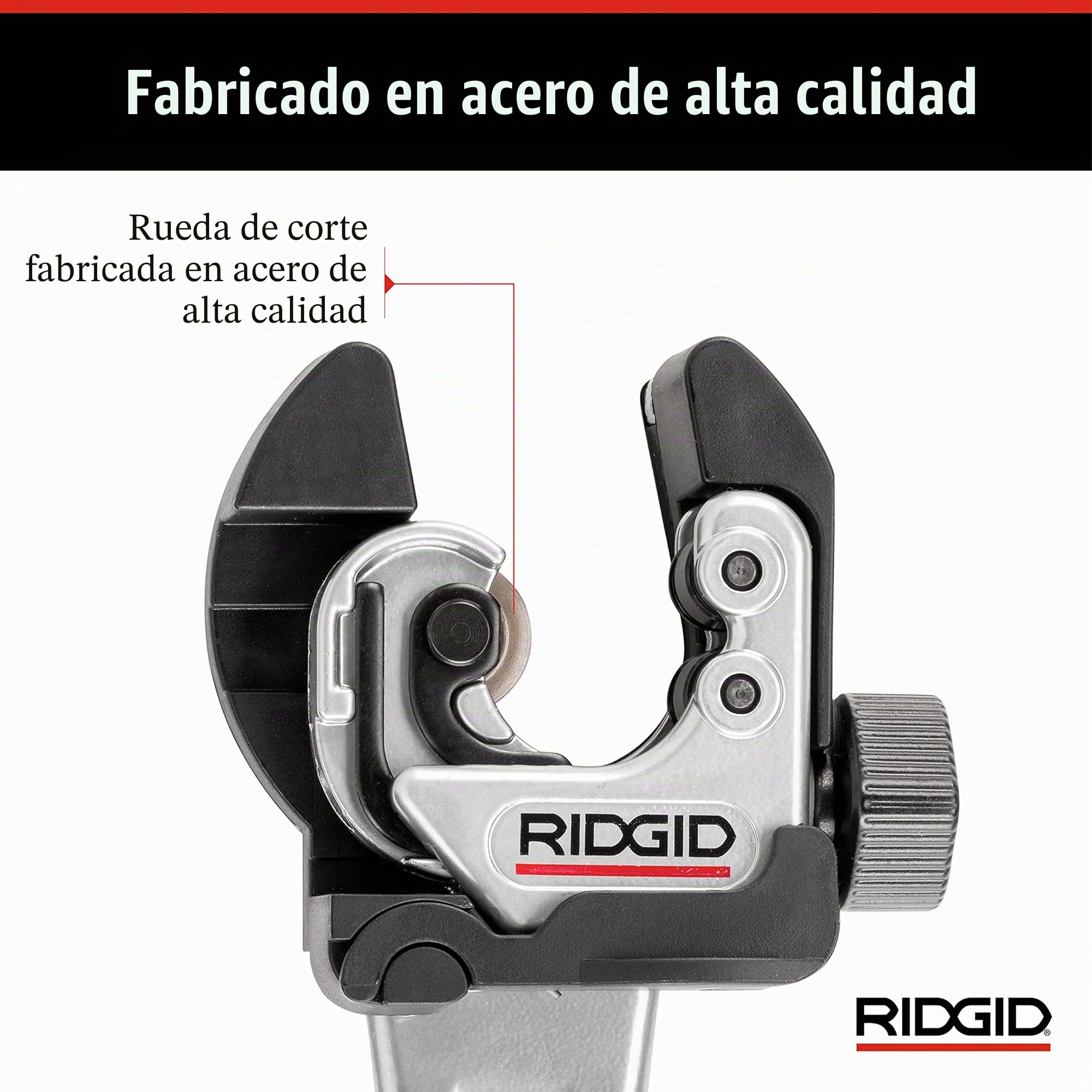 RIDGID 32573 Modelo 118 2 en 1 con empuñadura de trinquete Cortador AUTOFEED para espacios estrechos, Cortador de tuberías de 6 mm a 29 mm