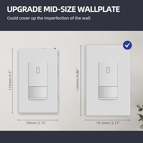 Miniatura 5 de ELEGRP Placas decorativas de pared sin tornillos, de tamaño mediano, cubierta termoplástica irrompible para interruptor de salida de receptáculo