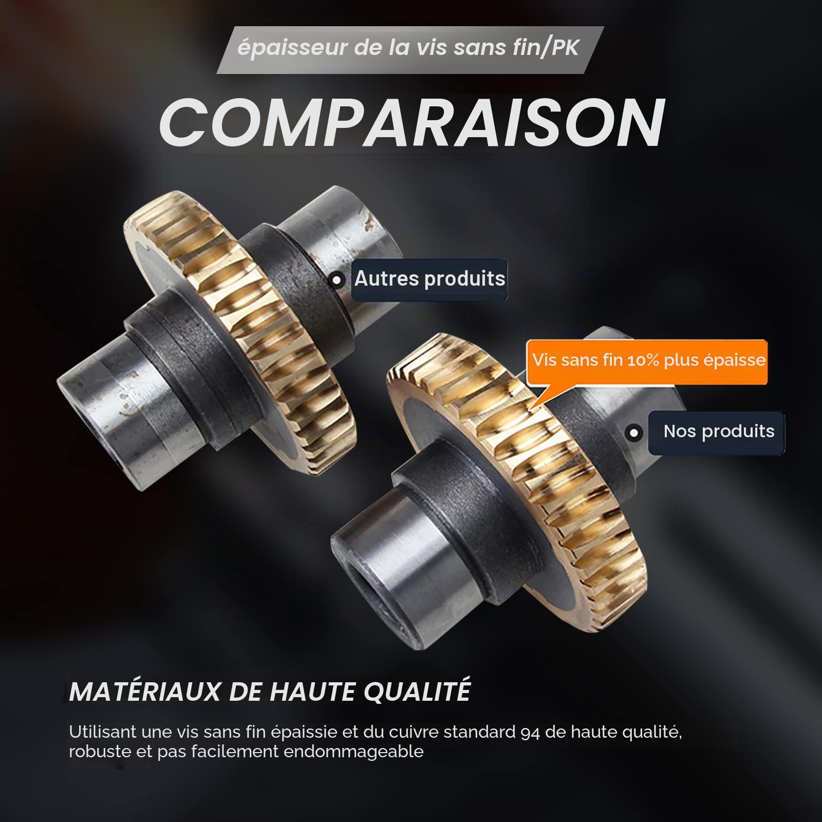 RATTMMOTOR Rapport de réduction 10:1 RV40 - Engrenage en métal - Pour moteur pas à pas Nema34 (ratio 10, NMRV 040)