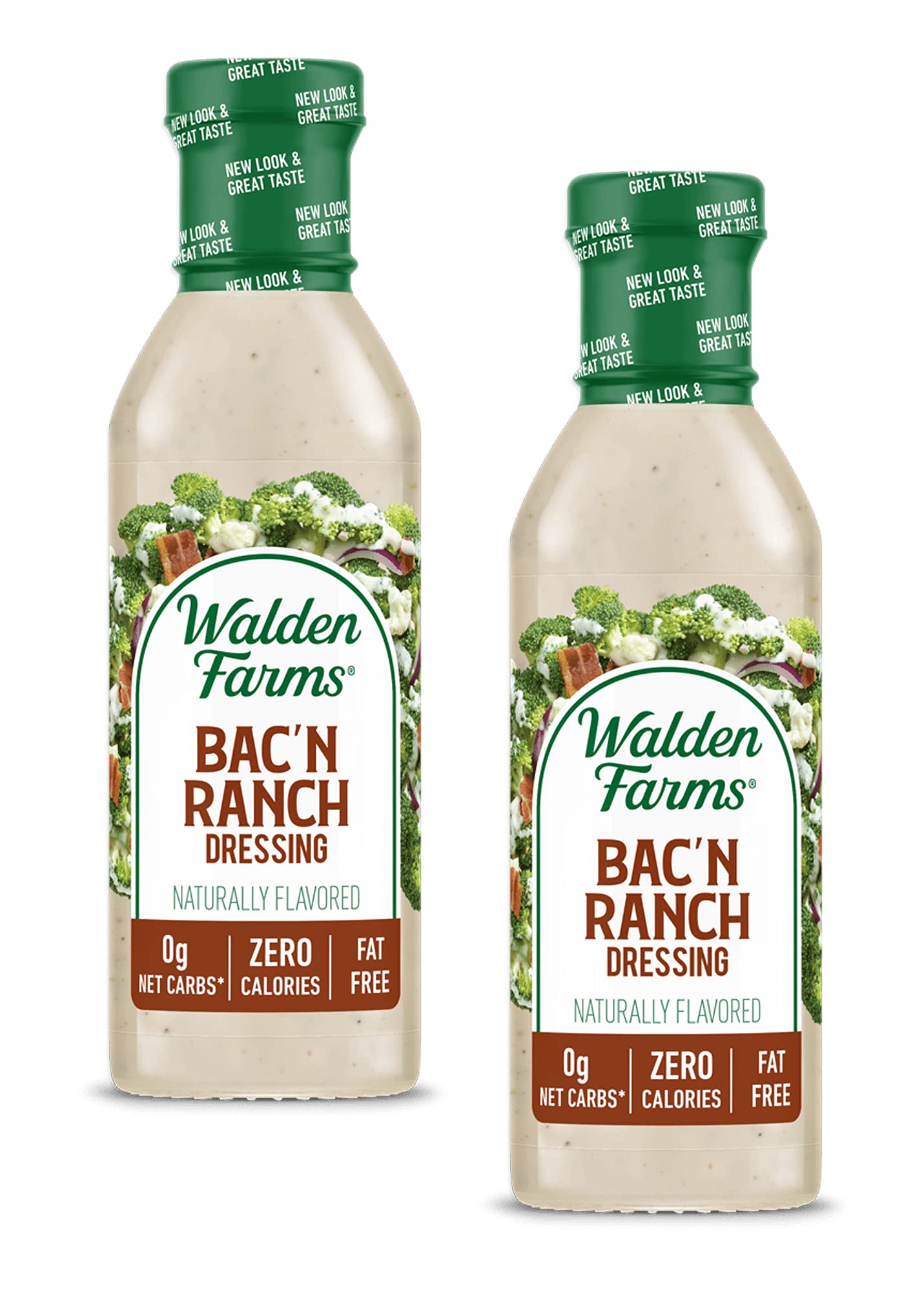 Walden FarmsBac’n Ranch Dressing 12 oz Bottle (2 Pack) - Fresh and Delicious, 0g Net Carbs Condiment, Kosher Certified - So Tasty on Salads, Sandwiches, Chicken, Vegetables and More