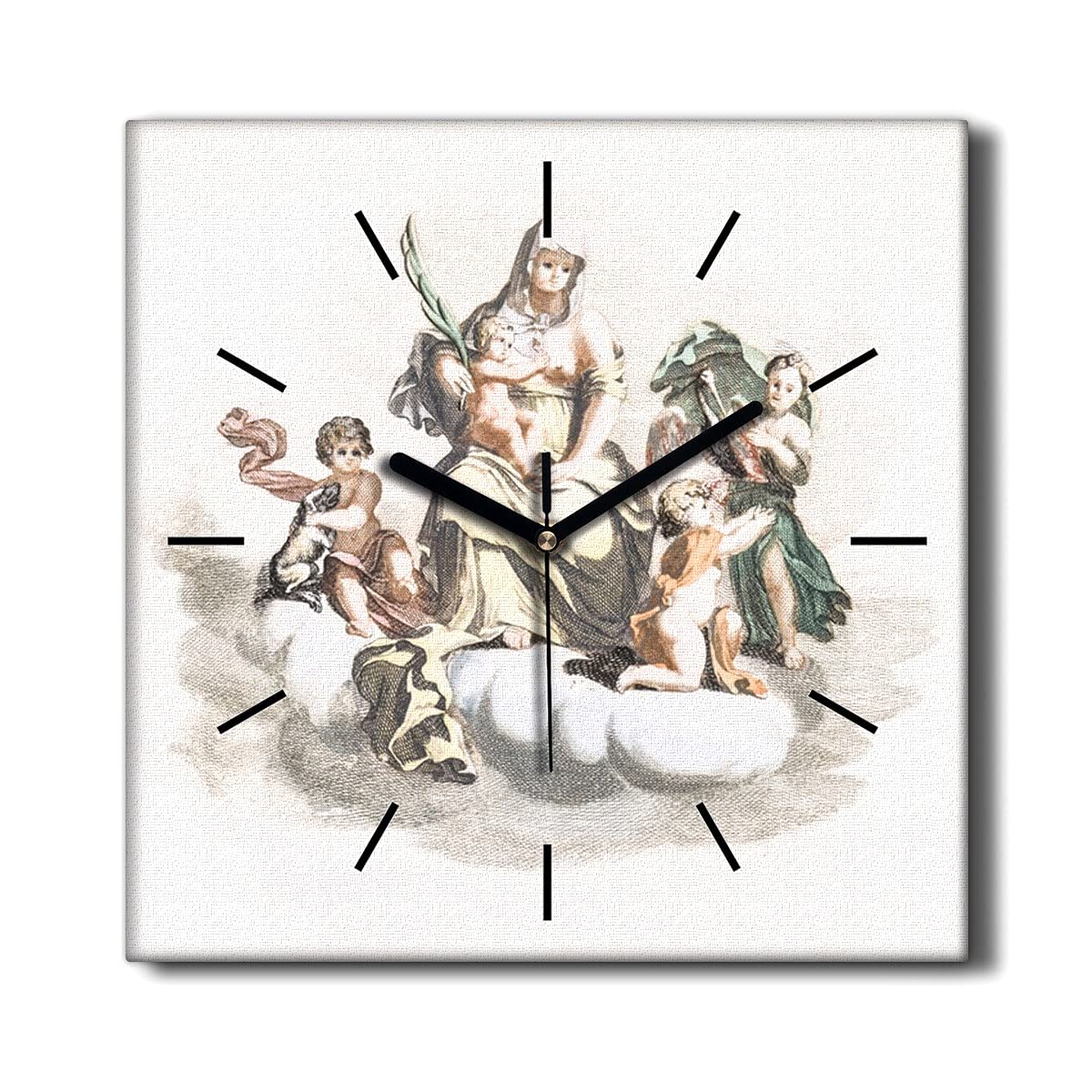 Horloge sur Toile d'Art Coloray 30x30cm Décoration Murale Salon Horloge Haute Qualité