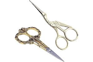 BIHRTC Gold Vintage Plum Blossom Scissors for Embroidery, Sewing, Craft, Art Work & Everyday Use
